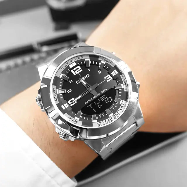 CASIO Analogue Digital Men's Stainless Steel Watch