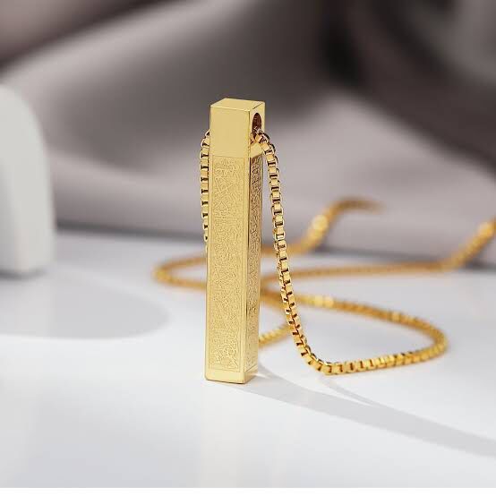Ayatul Kursi Bar Necklace Black